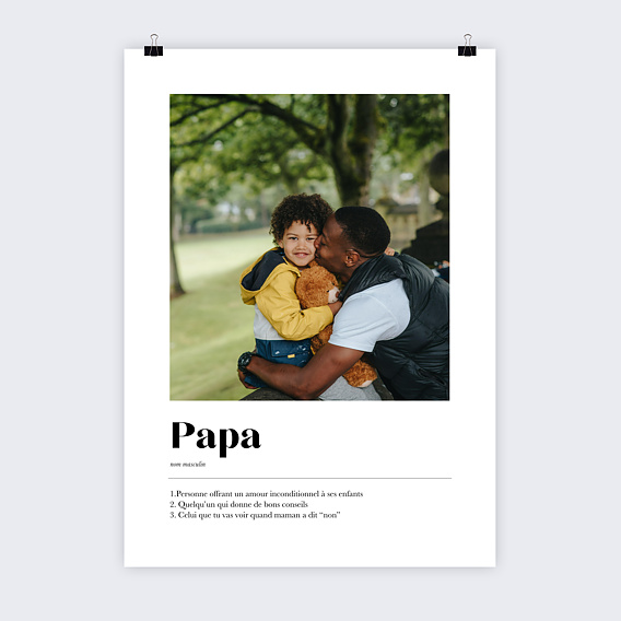 Affiche famille Définition Papa Photo Recto