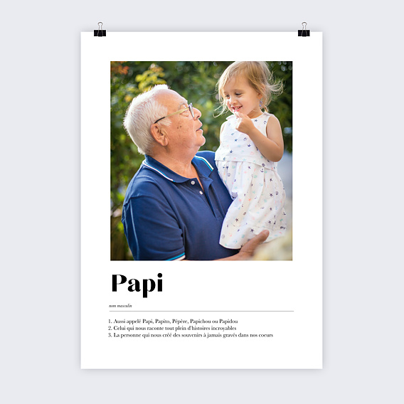 Affiche famille Définition Papi Photo Recto