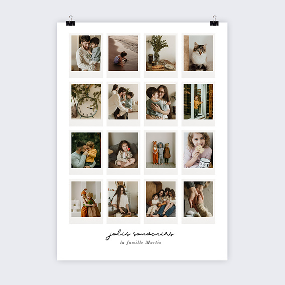 Affiche famille Grille Polaroid Recto