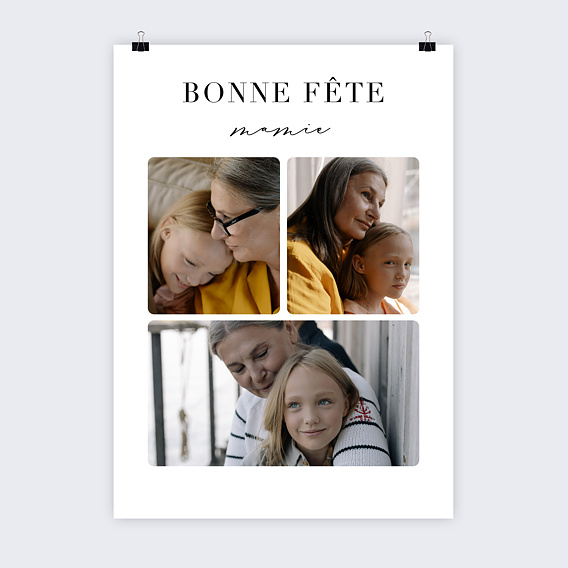 Affiche famille Trio Photos Recto