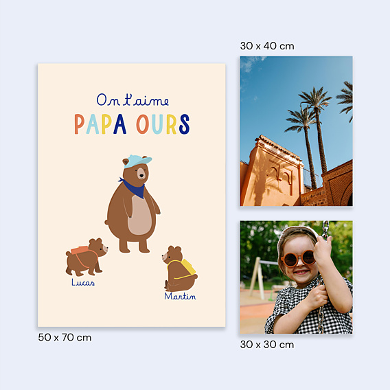Poster famille Papa ours
