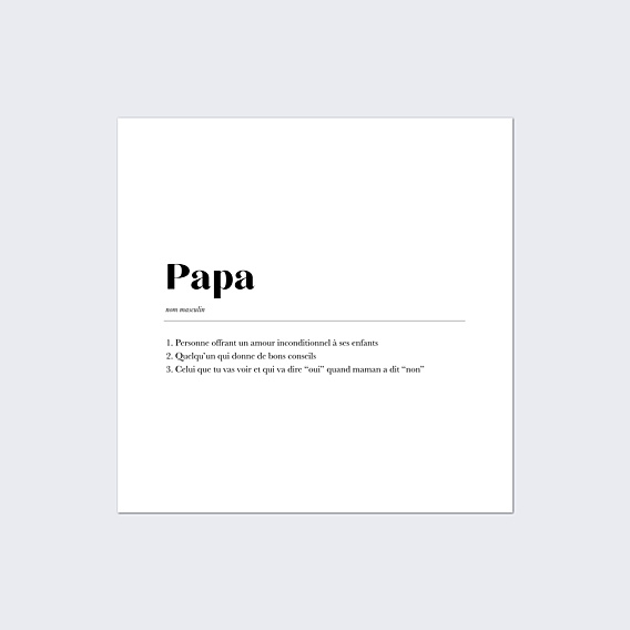 Poster famille Définition Papa