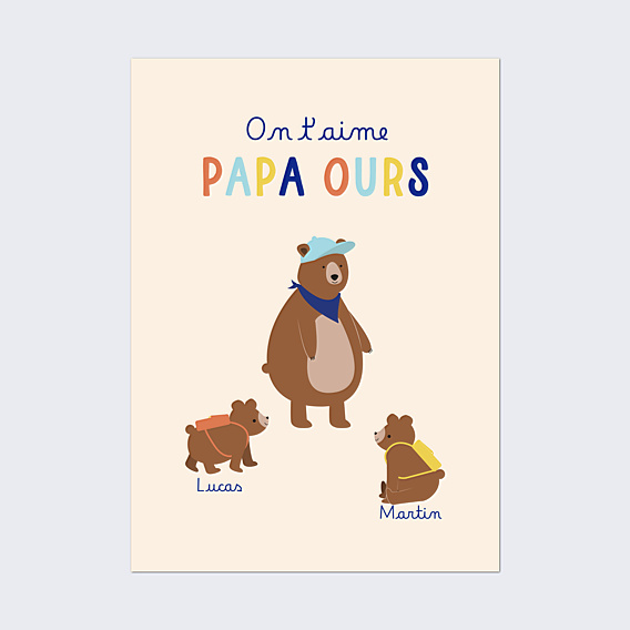 Poster famille Papa ours