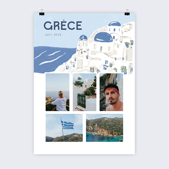 Affiche voyage Grèce Illustrée