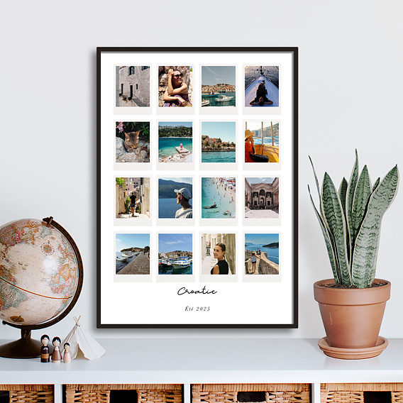 Affiche voyage Grille Polaroid