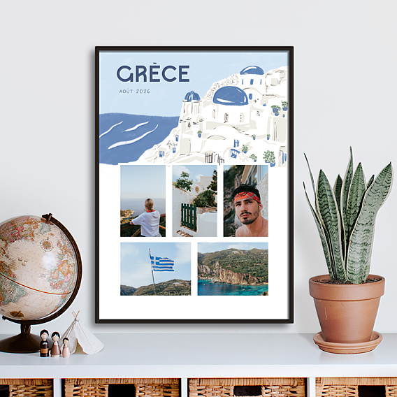Affiche voyage Grèce Illustrée