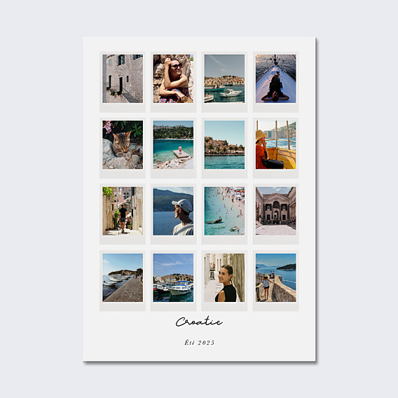 Affiche voyage Grille Polaroid