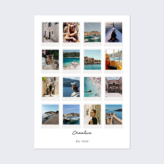 Affiche voyage Grille Polaroid