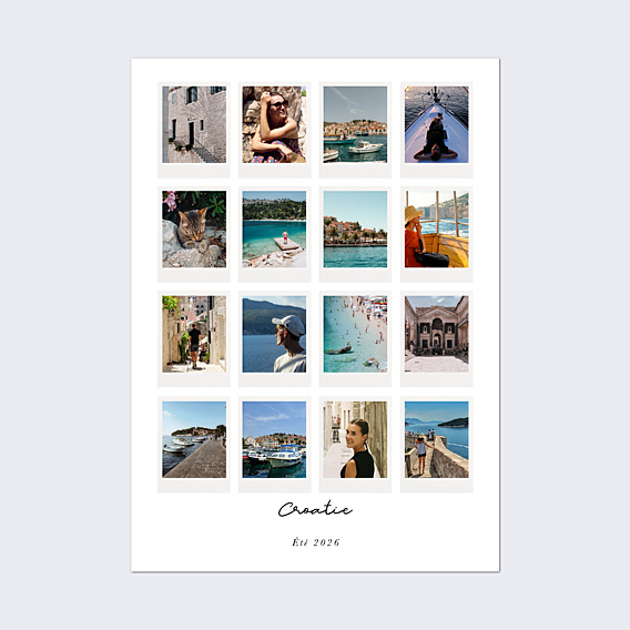 Affiche voyage Grille Polaroid