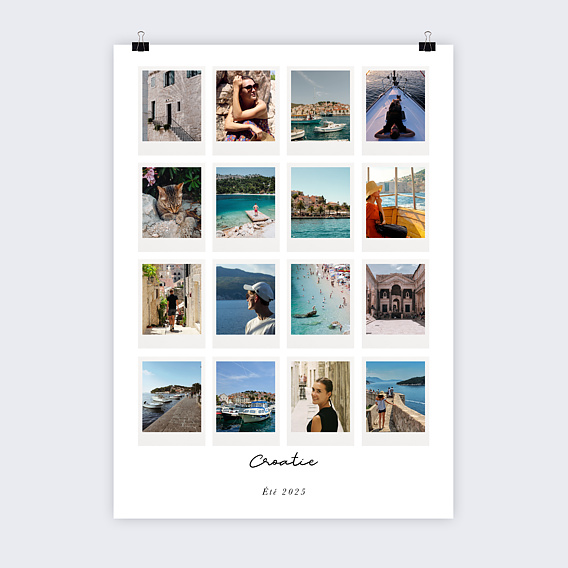 Affiche voyage Grille Polaroid Recto