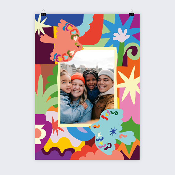 Affiche famille Cosmic folk - Leona Rose x Popcarte Recto