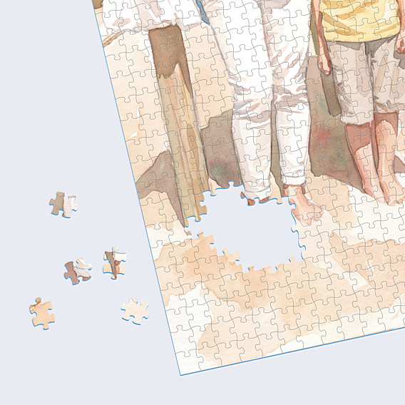 Puzzle famille Votre photo en aquarelle