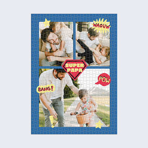 Puzzle famille Papa héros