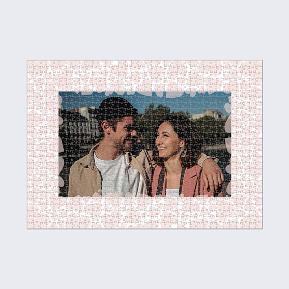 Puzzle famille Cœur pastel