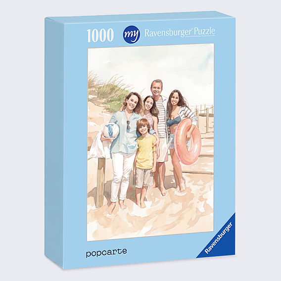 Puzzle famille Votre photo en aquarelle