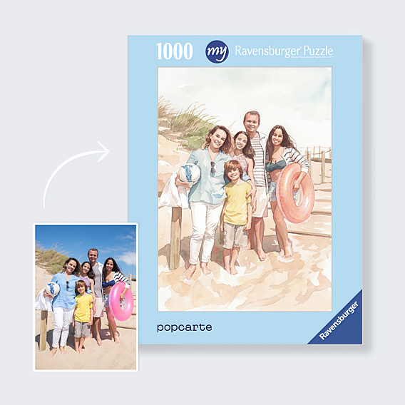Puzzle famille Votre photo en aquarelle