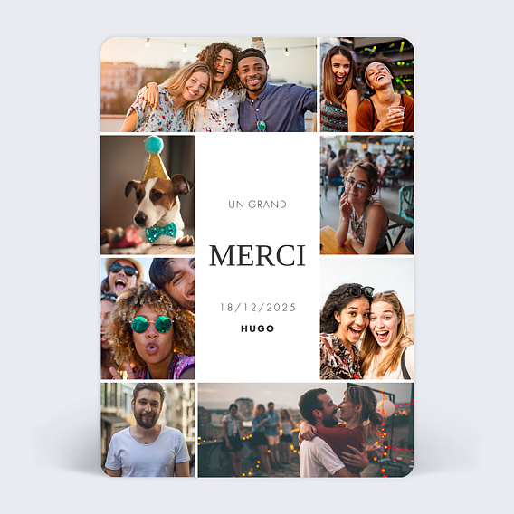 Carte remerciement anniversaire Belle Soirée