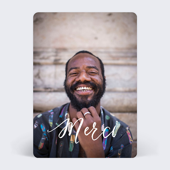Carte remerciement anniversaire Calligraphie