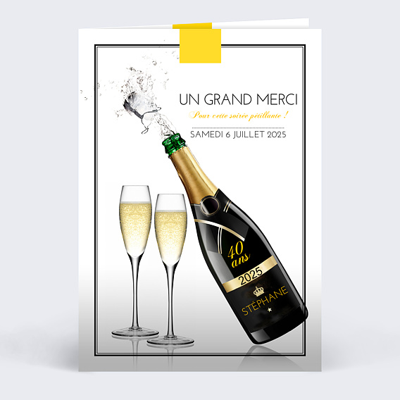 Remerciement Anniversaire Champagne Popcarte Remerciement Anniversaire Champagne Popcarte