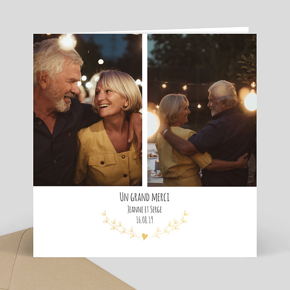 Remerciements Anniversaire Coeur bucolique