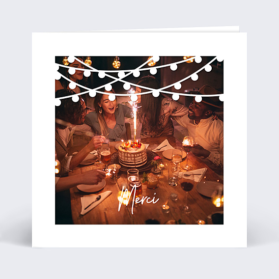 Remerciements Anniversaire Découpe Guirlande