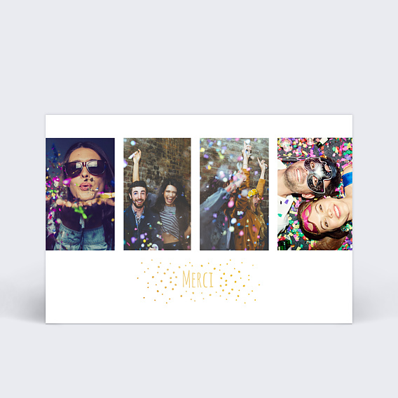 Carte remerciement anniversaire Dorure Poussière d'Étoiles 4 Photos