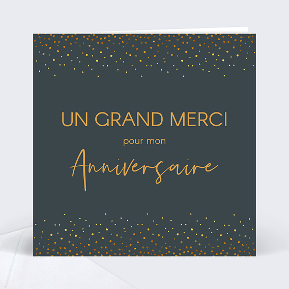 Carte remerciements anniversaire Élégance