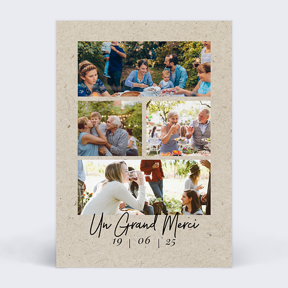 Carte remerciement anniversaire Esprit Chiné IV