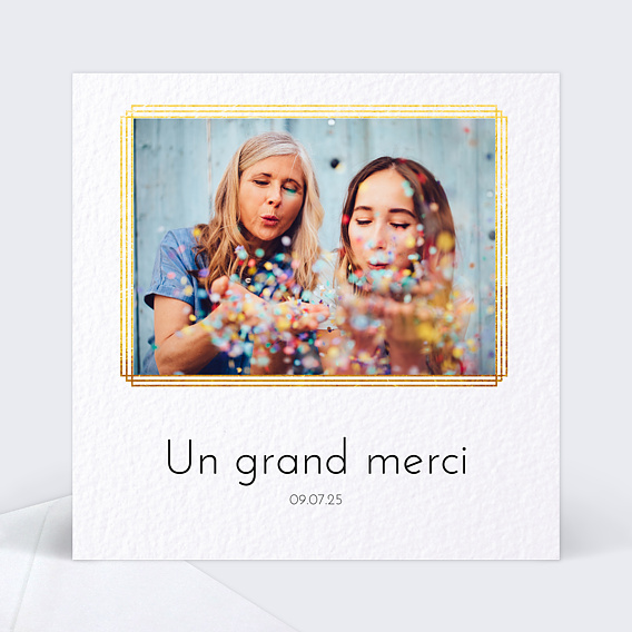 Carte remerciements anniversaire Esprit Gatsby