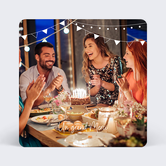 Carte remerciement anniversaire Fanions Bucoliques Merci