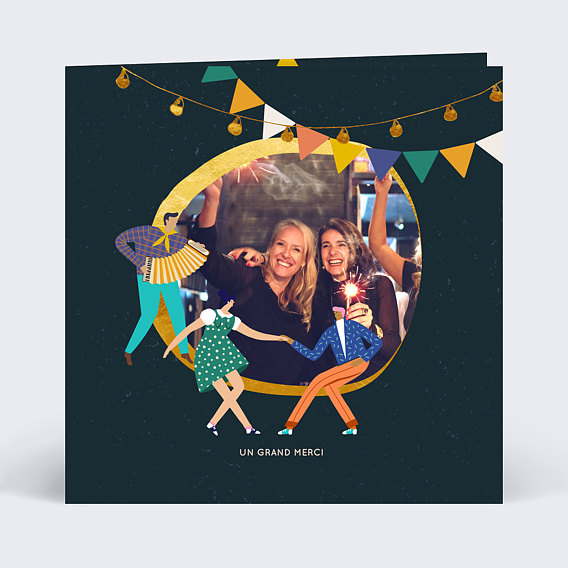 Carte remerciement anniversaire Fiesta