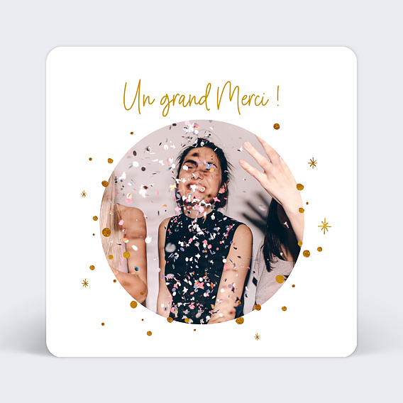 Carte de Remerciement Anniversaire Golden Dots