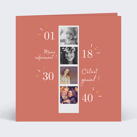 Carte remerciement anniversaire Graphique