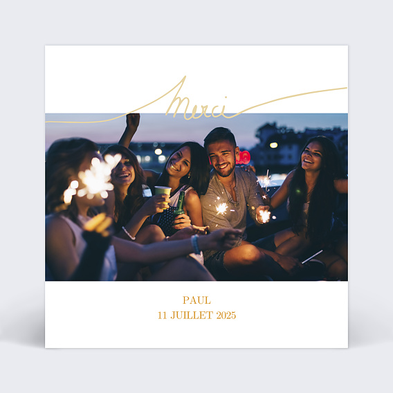 Carte remerciement anniversaire Joli Merci