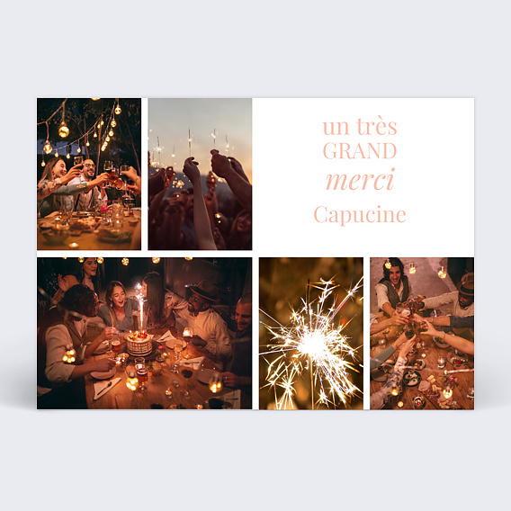 Carte remerciement anniversaire Joli Multi