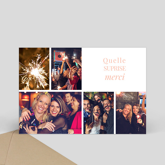 Carte Remerciement Anniversaire Joli Multi