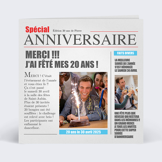 Invitation Anniversaire Journal Popcarte Invitation Anniversaire Journal Popcarte