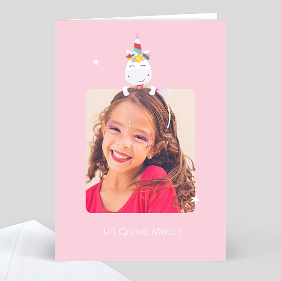 Remerciements Anniversaire Licorne arc en ciel photo