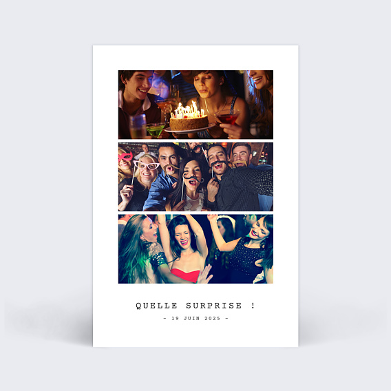 Carte remerciement anniversaire Polaroid Simple III