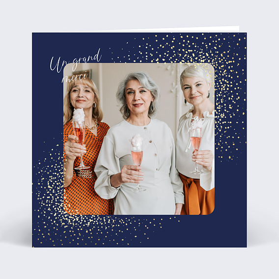 Carte remerciement anniversaire Rosace