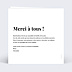 Carte remerciement anniversaire Découpe Merci Verso