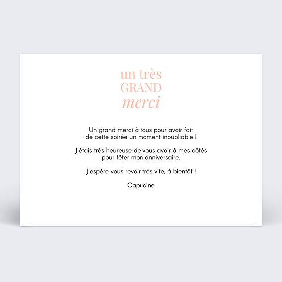 Carte remerciement anniversaire Joli Multi Verso