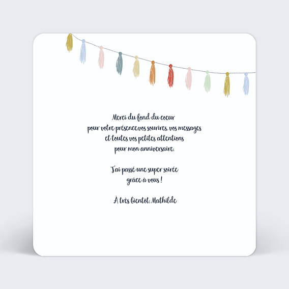 Remerciements Anniversaire Gâteau d'Anniversaire