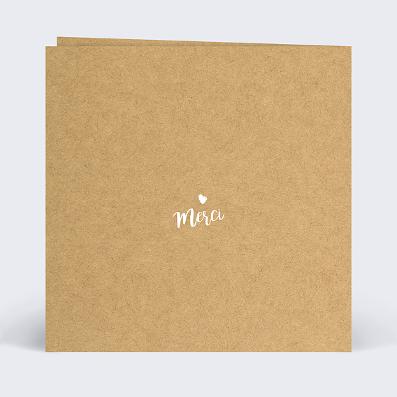 Carte remerciement anniversaire Joli Kraft Verso