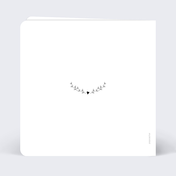 Carte de remerciement d'anniversaire coeur bucolique Verso