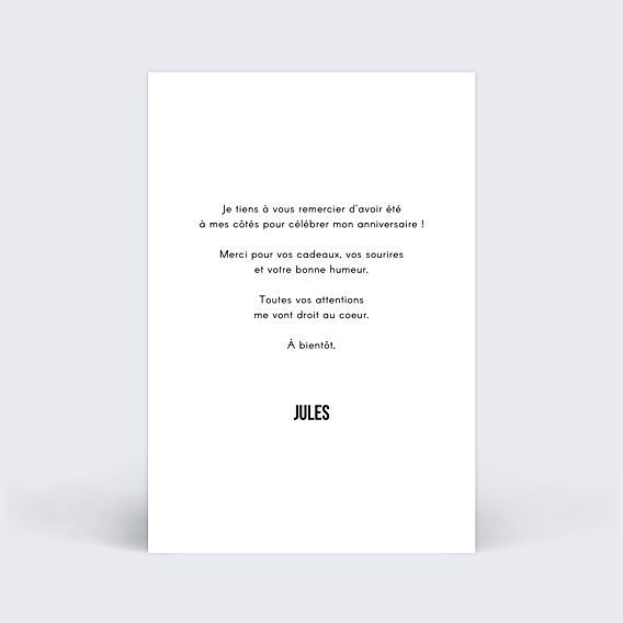 Remerciements Anniversaire Filet Photo
