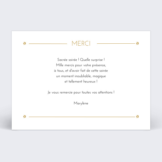 Remerciements Anniversaire Losange Fleuri