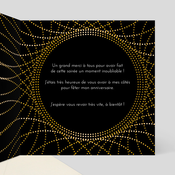 Carte remerciement anniversaire Rosace Intérieur Droit