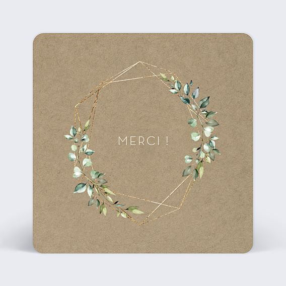 Remerciements Anniversaire Couronne de Feuilles