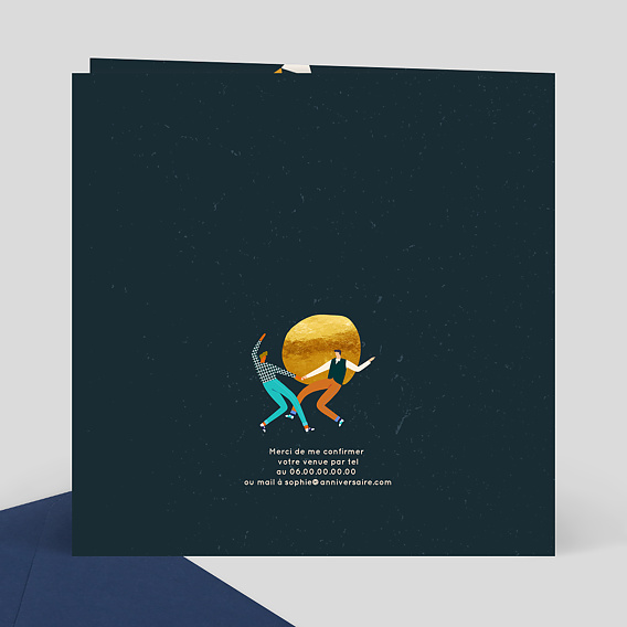 Carte remerciement anniversaire Fiesta Verso